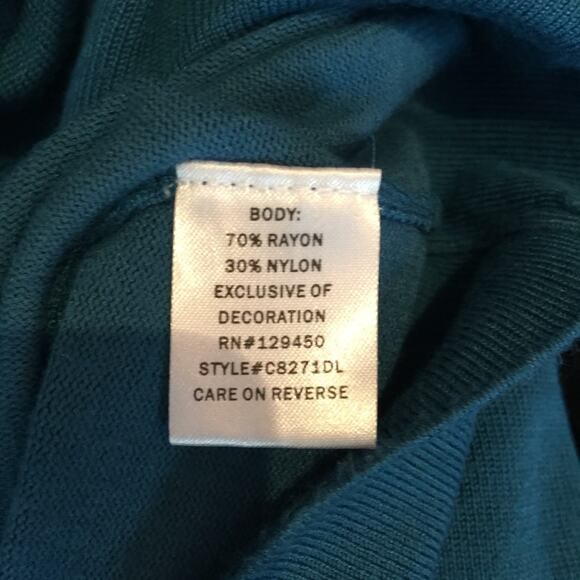 Como Black Blue Metal Studded Tunic Top Long Large sweater long sleeve - Picture 4 of 5